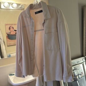 Cool and comfy cream corduroy button up